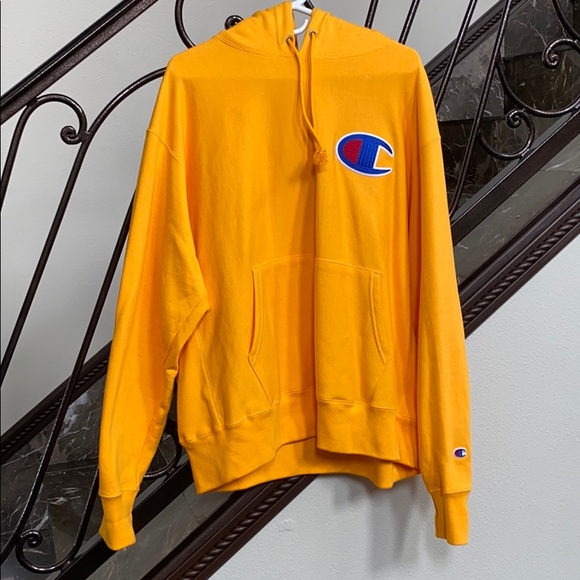 yellow champion hoodie big c